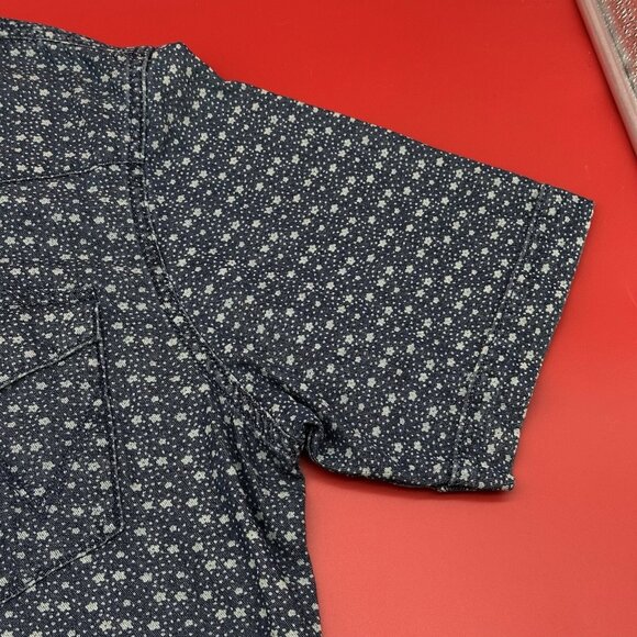 Wrangler Western Men's Size Large Blue Star Print Pearl Snap Rodeo Cowboy Shirt - Picture 2 of 11